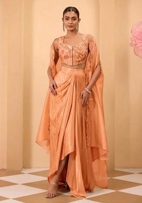 Peach Crepe Handwork Fusion Set