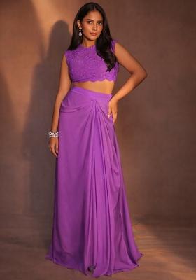 Purple Crepe Handwork Fusion Set
