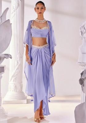 Lavender Soft Organza Handwork Fusion Set