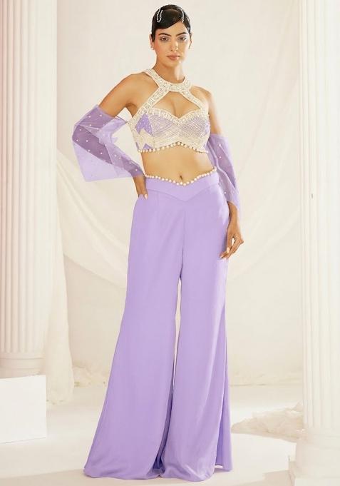 Lavender Crepe Handwork Fusion Set