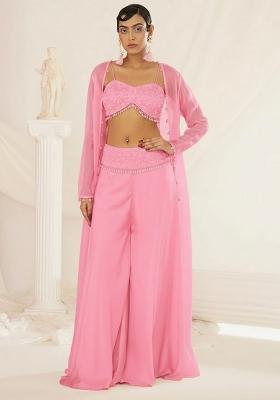 Pink Crepe Handwork Fusion Set
