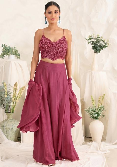 Dusty Rose Crepe Handwork Fusion Set
