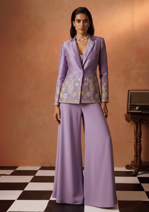 Lavender Embroidered Shimmer Fusion Set