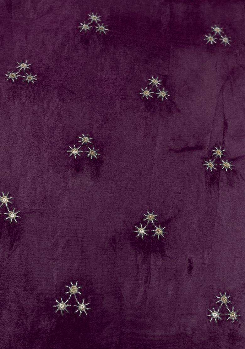 Purple Sequin Net Fusion Set - Indya