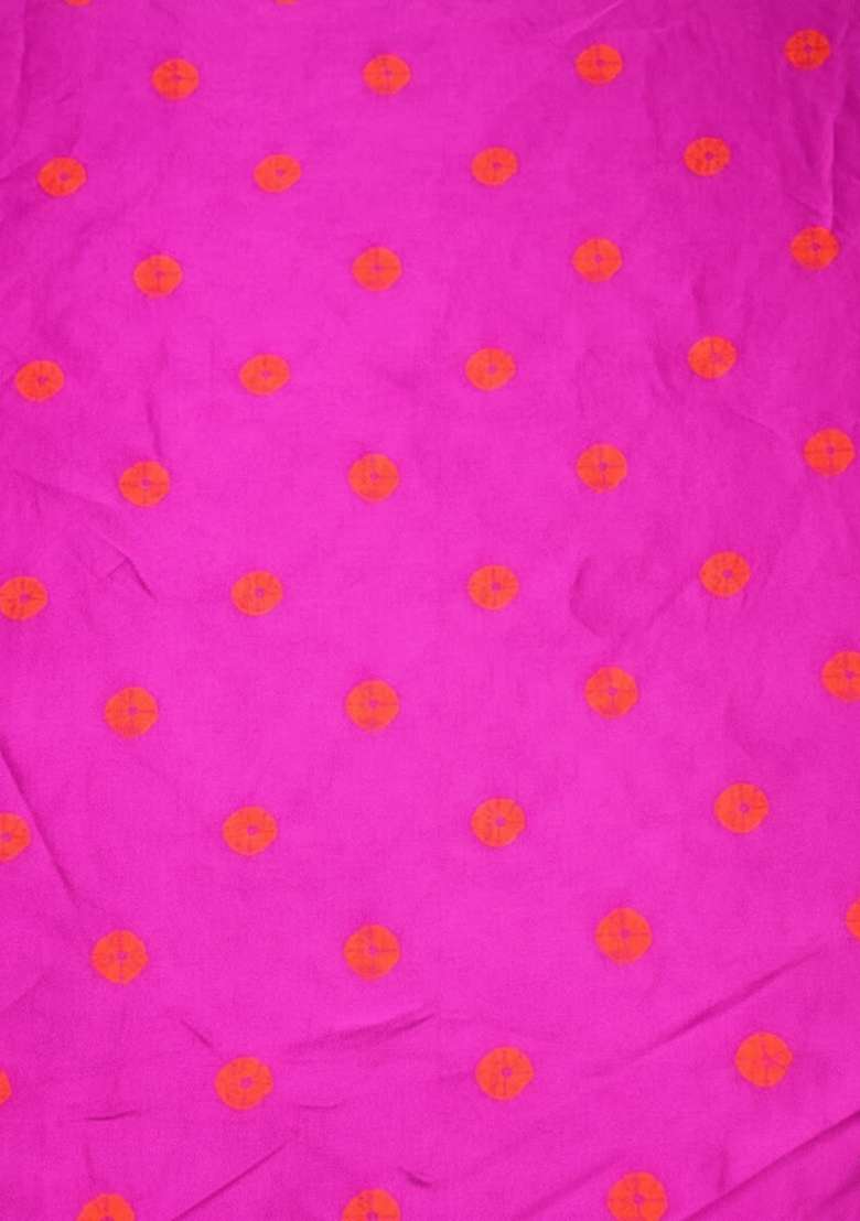 Hot Pink Printed Satin Fusion Set for Diwali and Festive Wear - Indya