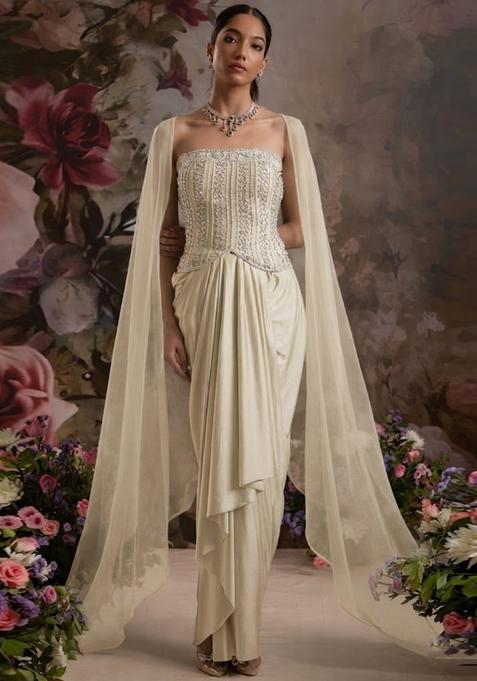 Cream Handwork Fusion Set