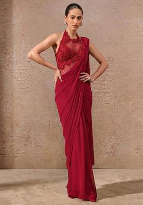 Teal Green Embroidered Handwork Fusion Set