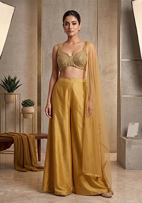 Mustard Yellow Handwork Fusion Set
