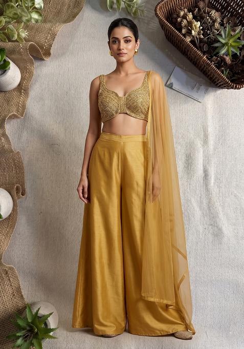 Mustard Yellow Handwork Fusion Set