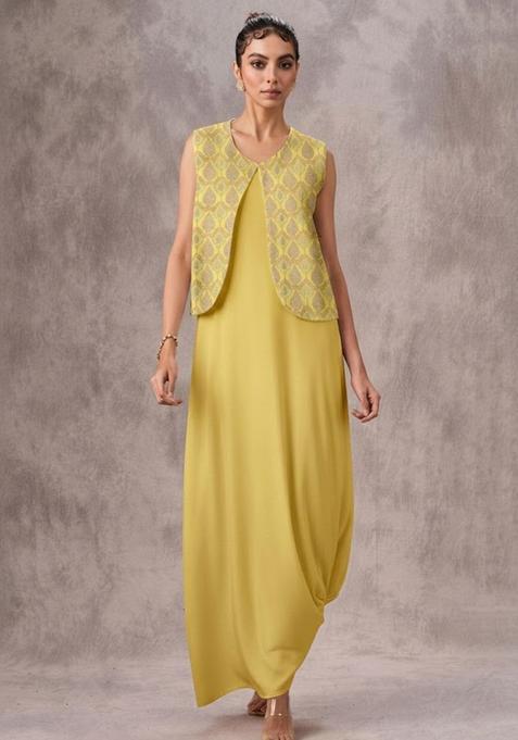 Light Yellow Printed Fusion Set