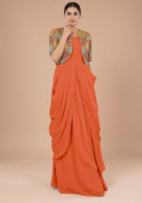 Orange Printed Fusion Set