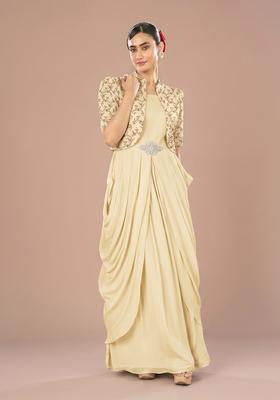 Cream Embroidered Tissue Fusion Set