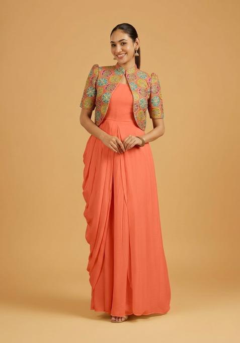 Coral Orange Printed Tissue Fusion Set