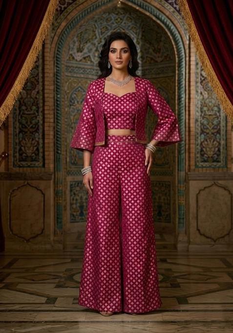 Rani Pink Brocade Fusion Set