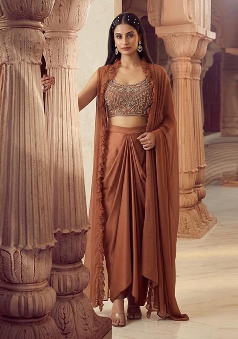 Chocolate Brown Handwork Fusion Set