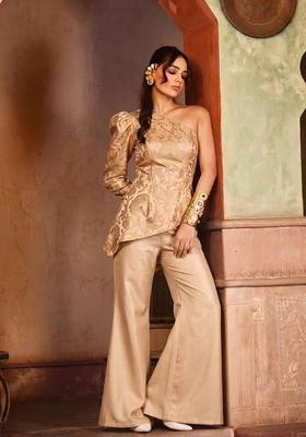 Brown Brocade Fusion Set