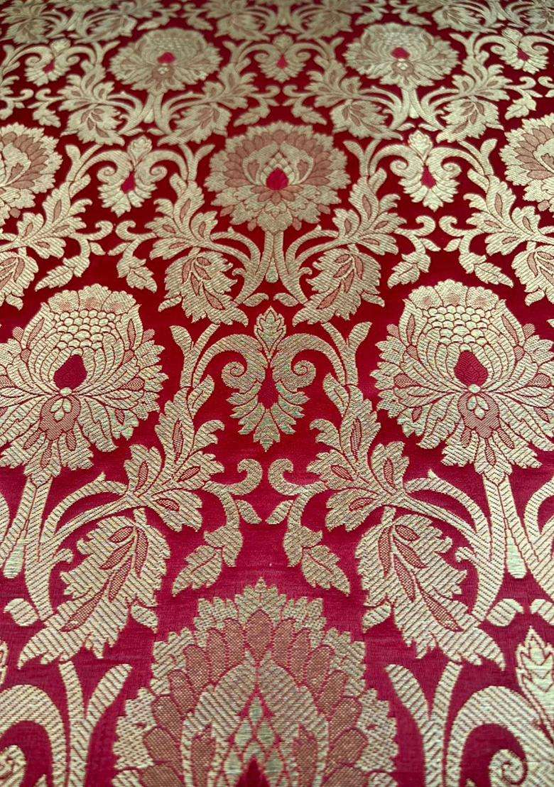 Red Brocade Fusion Set for Diwali | Wedding & Festive Wear - Indya