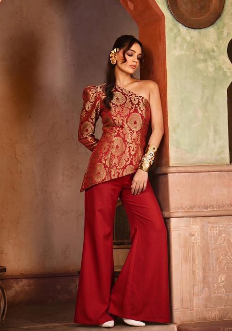 Red Brocade Fusion Set