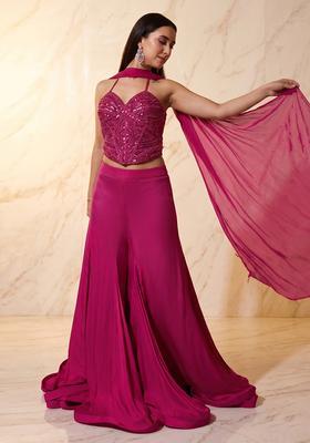 Pink Embroidered Handwork Lehenga Set