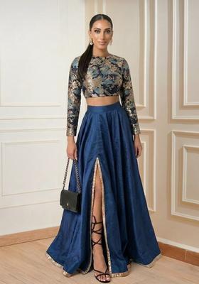 Royal Blue Embroidered Prom Dress