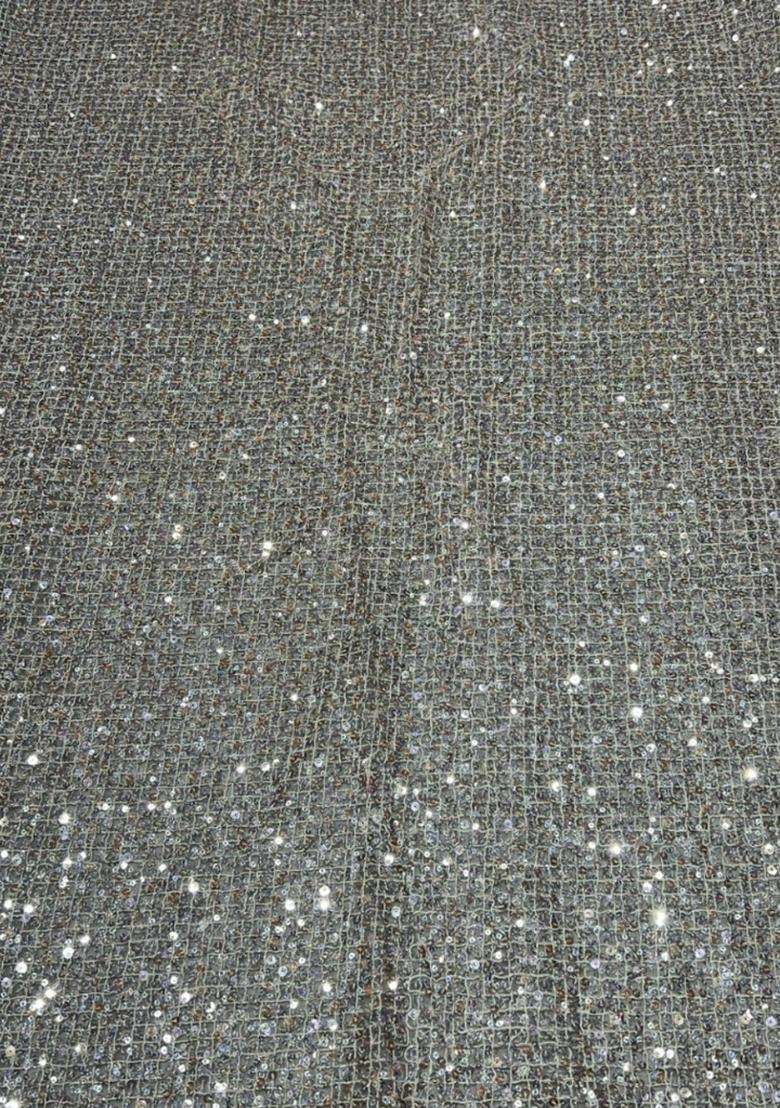 Black Sequin Net Prom Dress - Indya