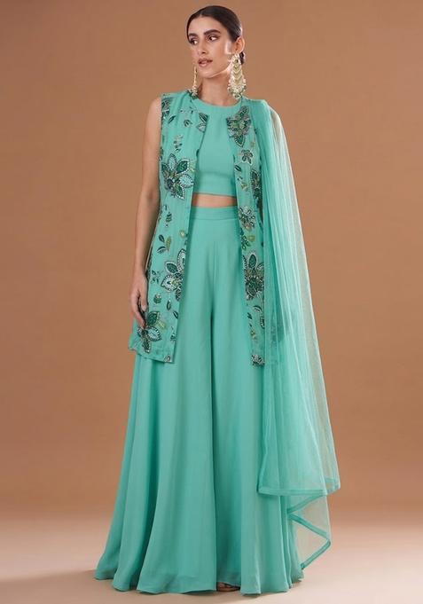 Seafoam Printed Organza Fusion Set