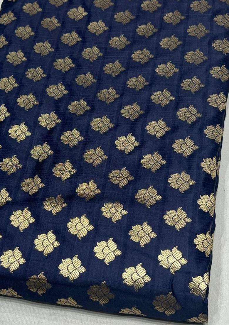 Navy Blue Brocade Fusion Set - Indya
