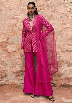 Pink Brocade Fusion Set