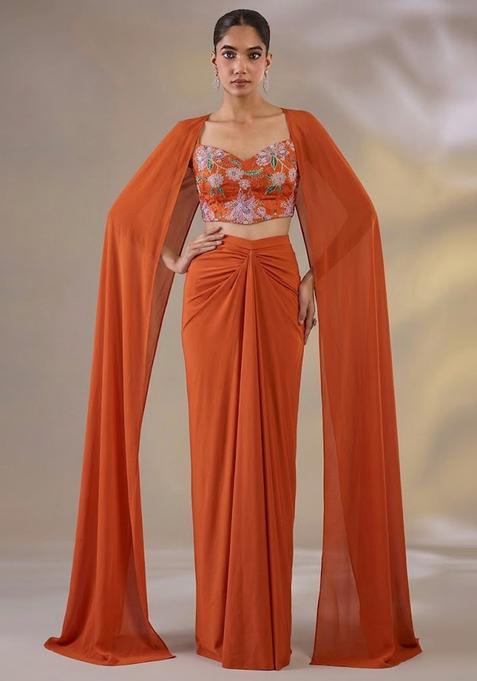 Burnt Orange Printed Tissue Fusion Set