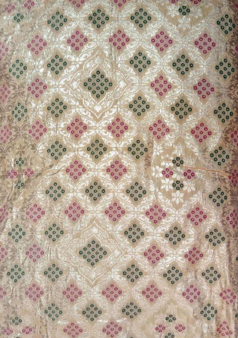Antique Gold Zari Silk Blend Lehenga Set for Diwali | Wedding & Festive Wear - Indya