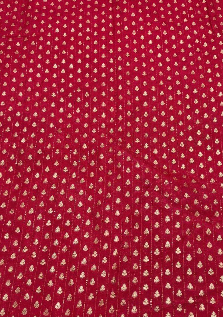 Crimson Red Chanderi Fusion Set - Indya