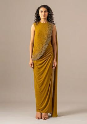 Mustard Yellow Handwork Fusion Set