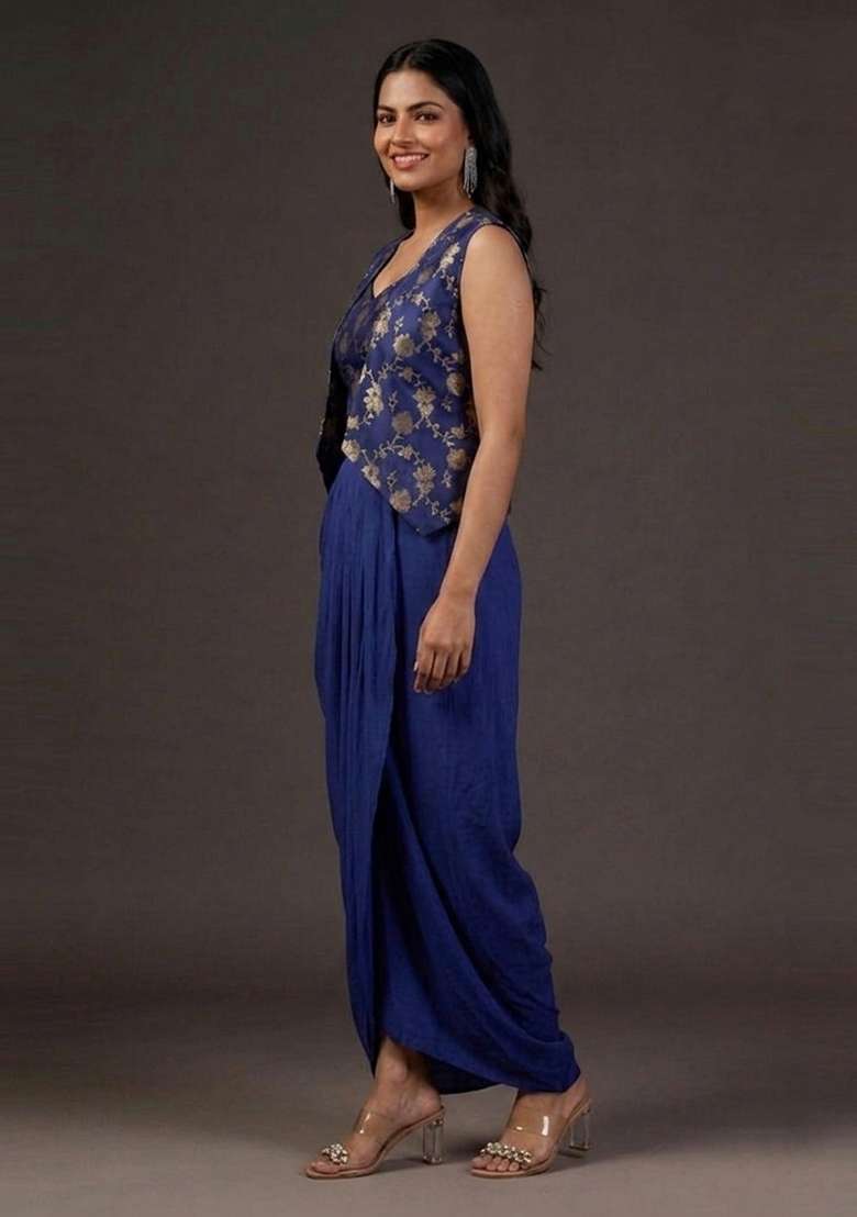 Blue Silk Fusion Set - Indya