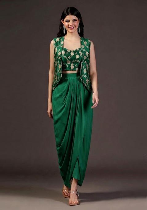 Maroon Silk Fusion Set