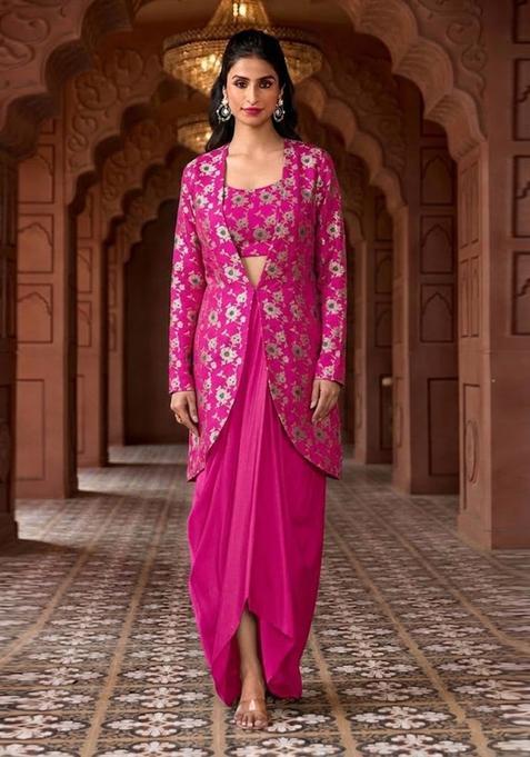 Maroon Silk Fusion Set