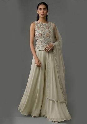 Sage Green Embroidered Tissue Fusion Set