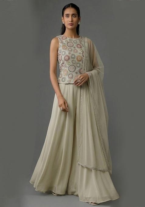 Sage Green Embroidered Tissue Fusion Set