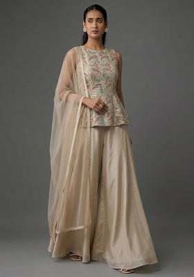 Champagne Gold Embroidered Tissue Fusion Set