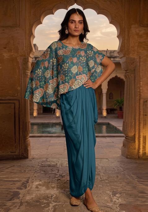 Blue Printed Chinon Fusion Set