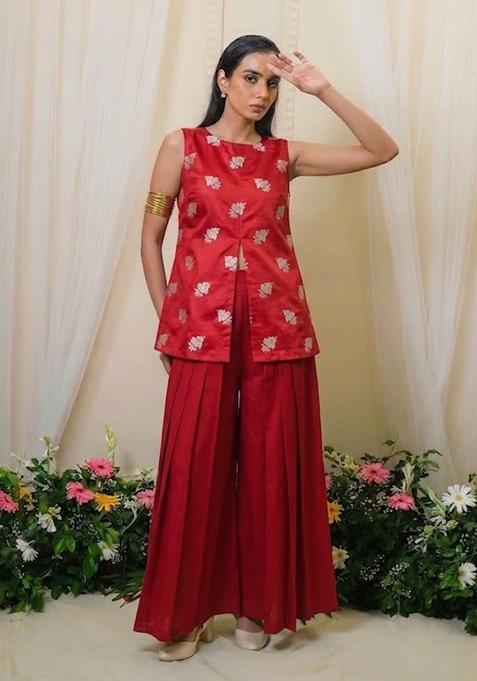 Crimson Red Silk Fusion Set