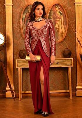 Crimson Red Silk Fusion Set