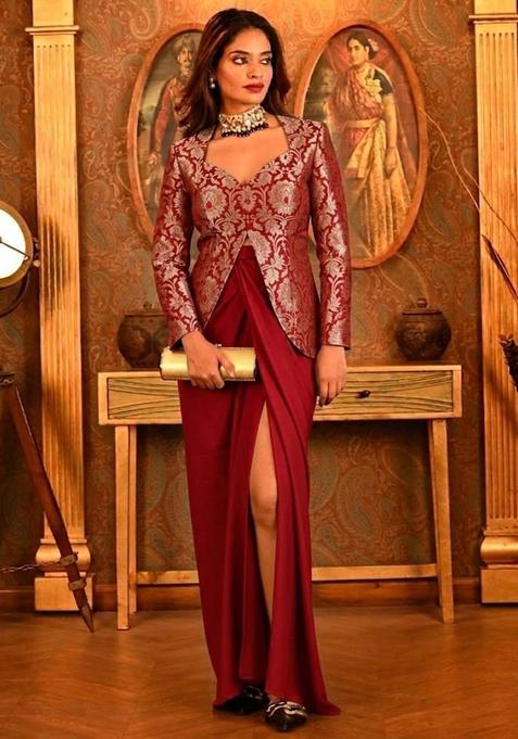 Crimson Red Silk Fusion Set