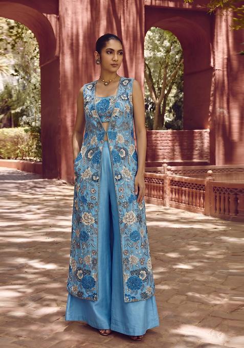Blue Printed Chinon Fusion Set
