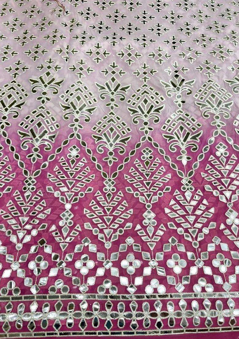 Rani Pink Embroidered Viscose Fusion Set - Indya