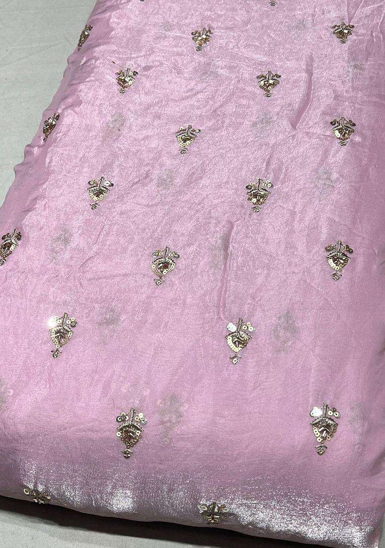 Pink Embroidered Silk Lehenga Set - Indya