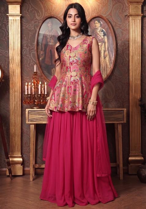 Rani Pink Silk Lehenga Set