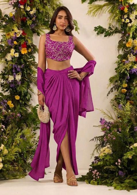 Magenta Brocade Fusion Set