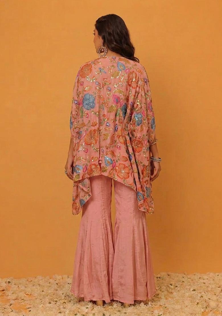 Pink Printed Fusion Set - Indya
