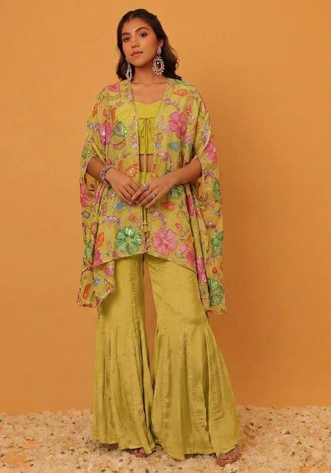 Yellow Printed Fusion Set