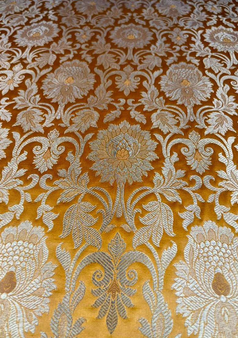 Mustard Brocade Lehenga Set for Diwali and Festive Wear - Indya